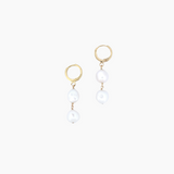 Double Pearl Hoops