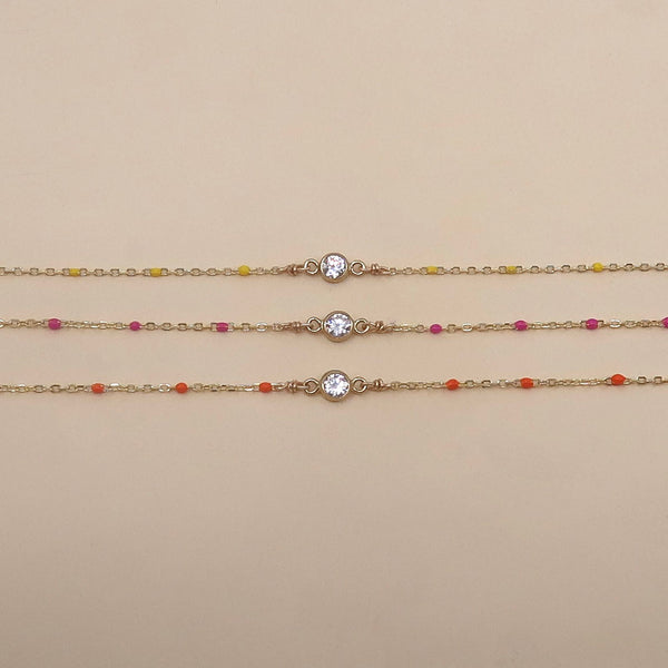 Enamel Bracelet with CZ