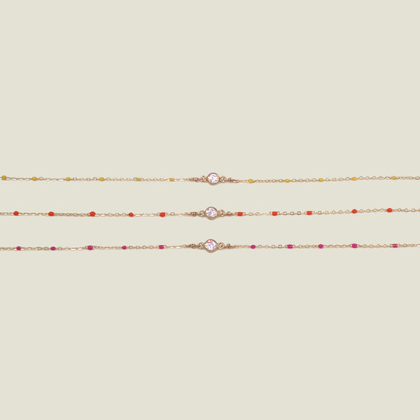 Enamel Bracelet with CZ