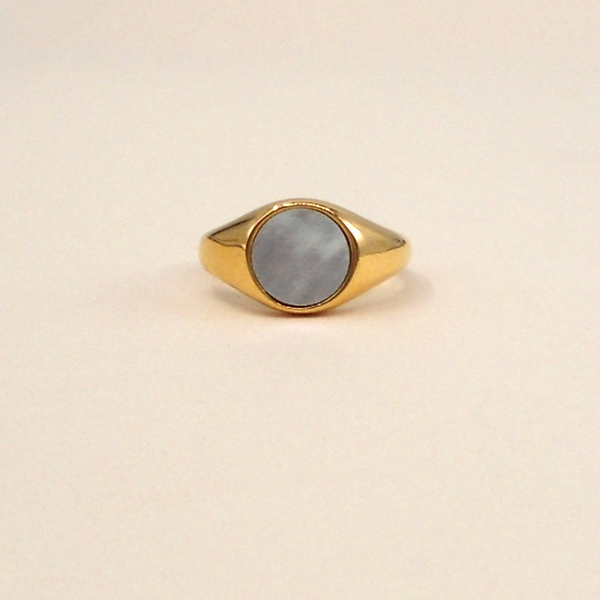 Mother of Pearl Signet Ring