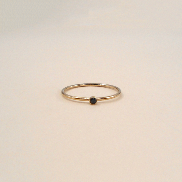 Gold Filled Black CZ Stacking Rings