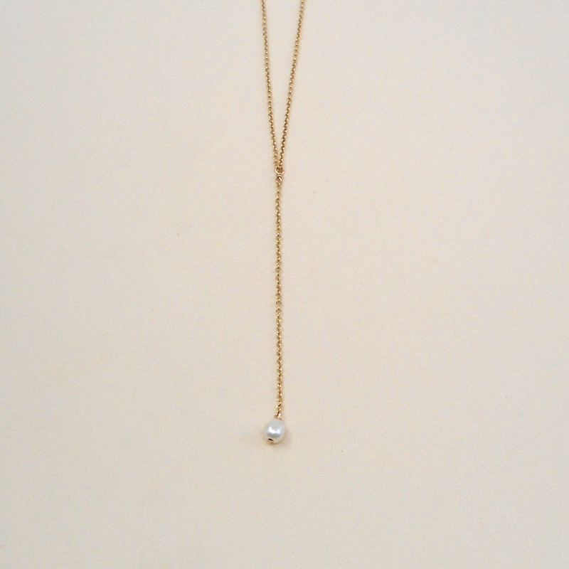 Dainty Pearl Lariat