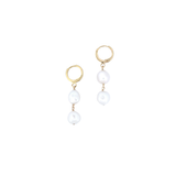 Double Pearl Hoops