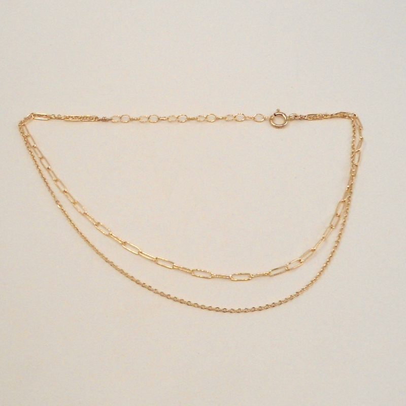 Double Strand Link Chain Anklet