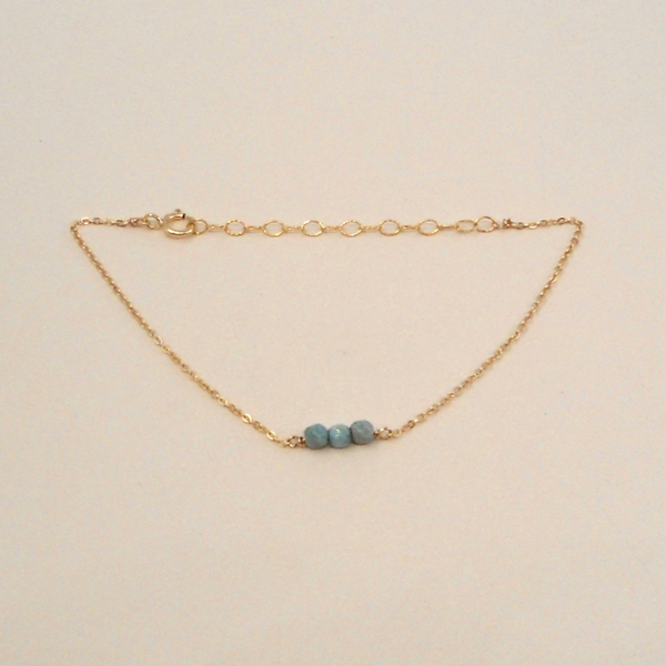 Turquoise Three Bead Bracelet