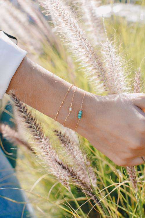 Turquoise Three Bead Bracelet