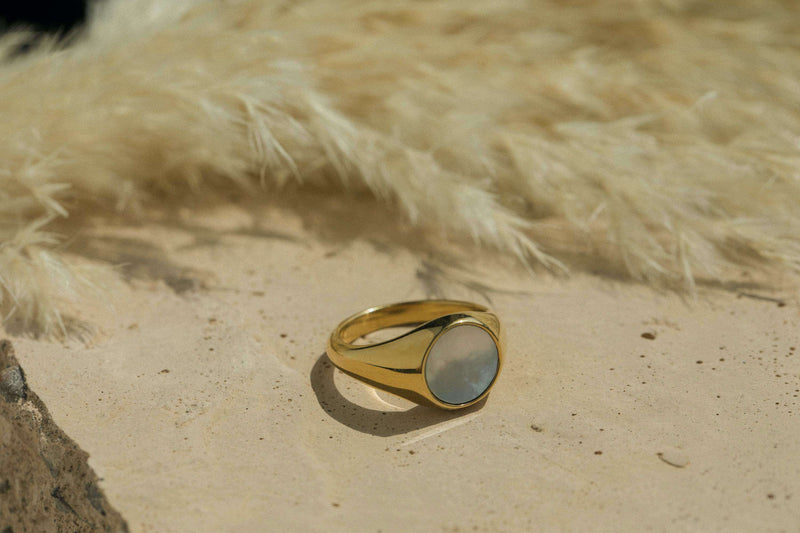 Mother of Pearl Signet Ring